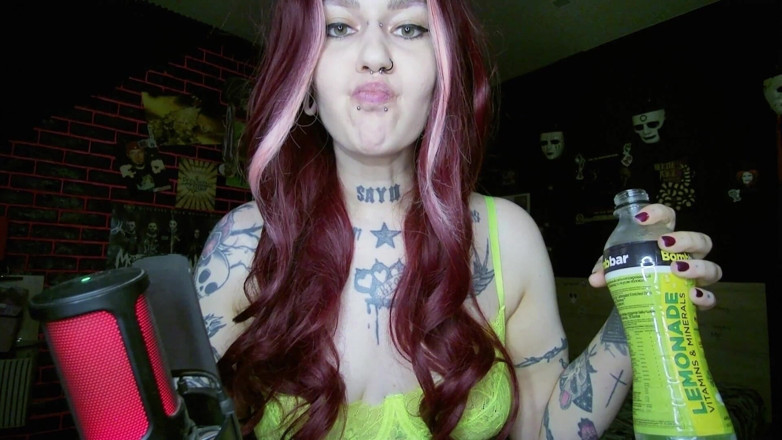 MessalinaHorror: Sexy Alternative Redhead Drinking Soda and Burping