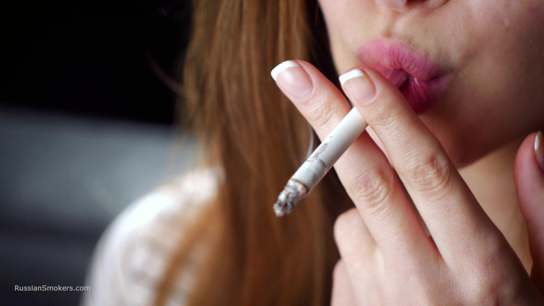 Russian Smokers: Soft Russian Beauty Smoking Cigarette Calm Moments