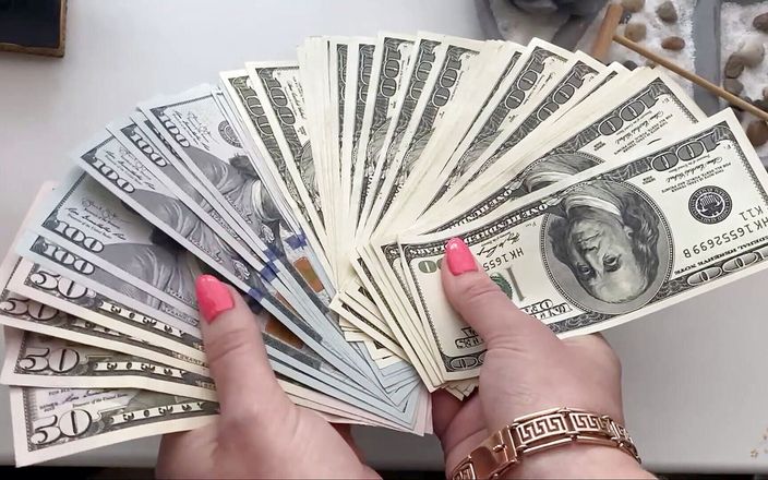 Goddess Misha Goldy: ASMR rustling of dollar bills in my beautiful manicured hands &amp;amp;...