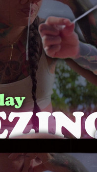Naughty Girl Outside Sneezes and Plays with Snot