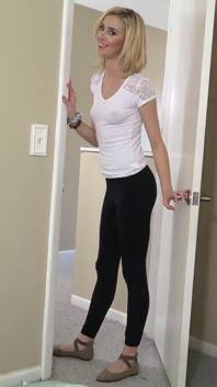 Cute blonde slobs on her stepbrother's knob