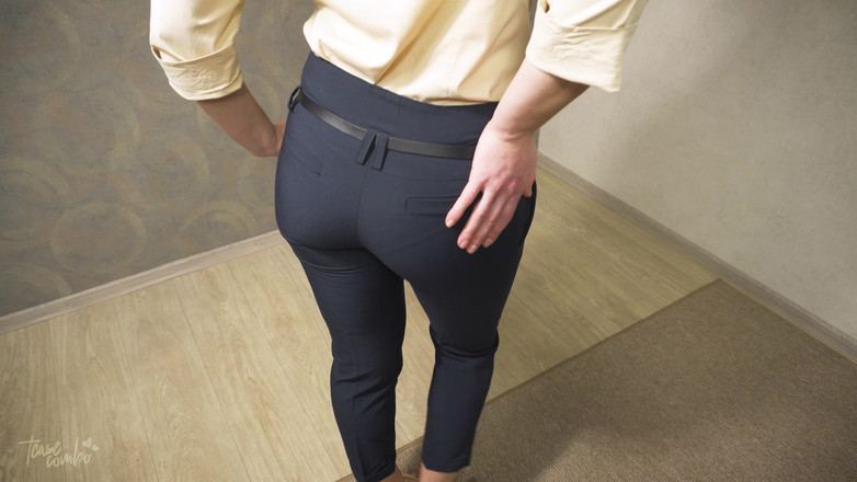 Teasecombo 4K: Awek pantat sempurna dalam seluar dalam kerja ketat mengusik garisan...