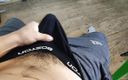 Hornyboy2058: Guy Rubbing His Huge Bulge in Underwear with Pants