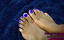 Chy Latte Smut: Chy Latte - Painting my toes with blue polish - Ebony foot...