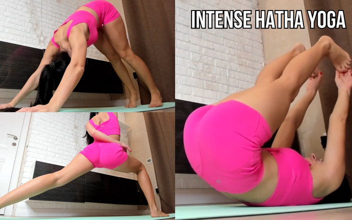 Princess Monica: 타이트한 핑크 반바지를 입은 Hatha Yoga - 스트레치, 밸런스 및 흐름