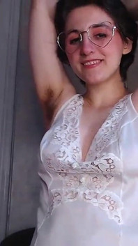 Camgirl Full Bush Under Nightgown