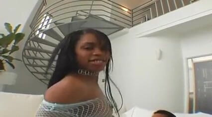 Deep Fuckers: Black babe takes two huge cocks during DP