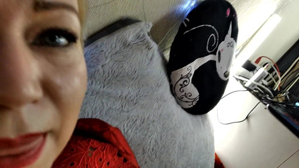 AimeeParadise: Mature slut goddess in red lingerie sucks cock and fucks...