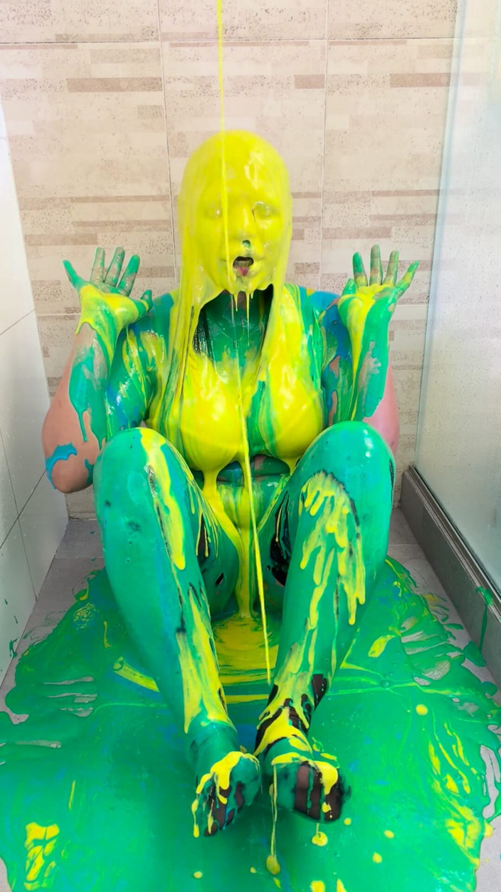 anabel693: Dirty and Play Covered in Colorful Pastry Cream and Wet...