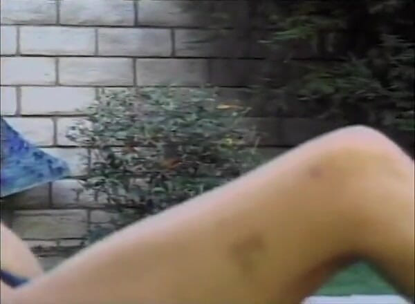 Outdoor Fucktivities: Horny guy getting dick foot rubbed by the pool
