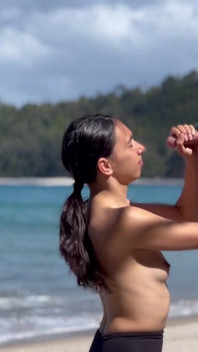 Blowjob and Handjob on the Best Beach with a Swallowing Load