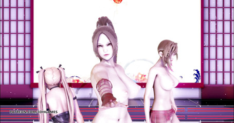 3D-Hentai Games: Naked dance DOA Mai Shiranui Marie Rose Misaki