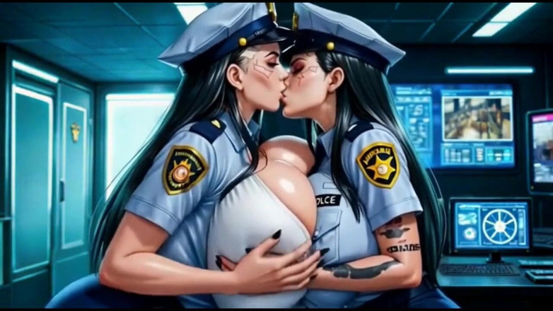 Hot girl dancing: Captain Officer Police Station, Long Version, Ai Animation