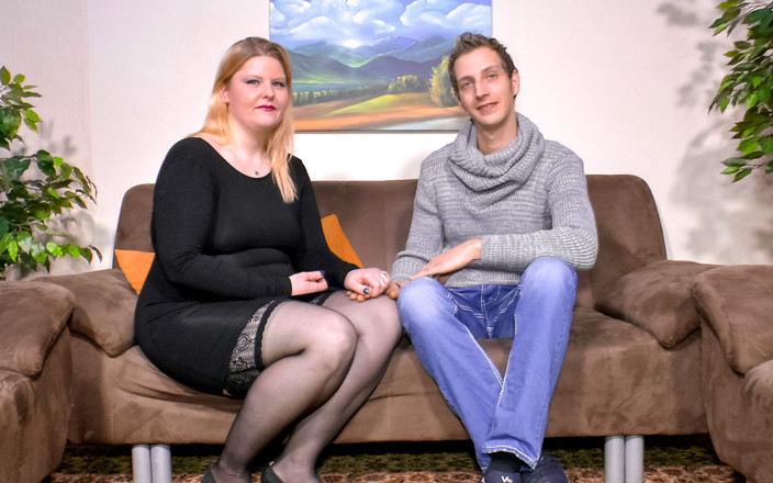 AmateurSexxx: German BBW Blonde Enjoys Wild Sex on the Sofa