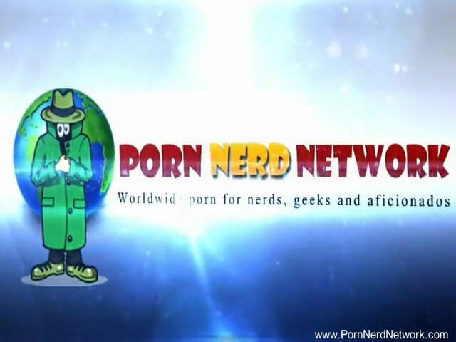 Porn Nerd Network: Blonde milf wearing fishnet stockings and lingerie gets spitroasted