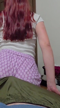 Horny White Girl Bouncing Ass in Pj Shorts POV