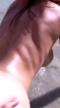 Babe gets horny at the beach and fucks bf