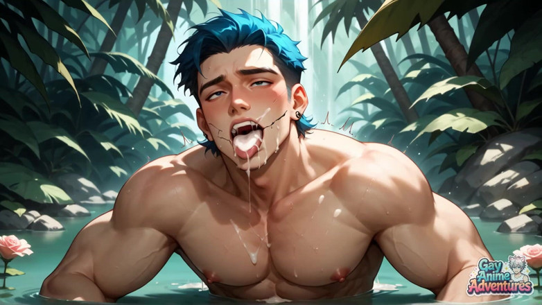 Gay Anime Adventures: Orgasme palam punggung tropika