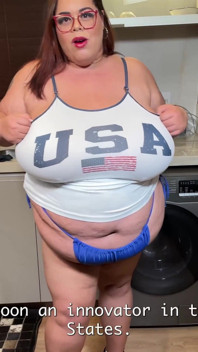 Big Boobs Big Belly Team Mascot Fucks Her Pussy