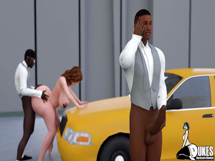 Dukes Hardcore Honeys: उत्तेजित बड़ा काला लंड कार के हुड पर बड़ी गांड वाली चोदने लायक मम्मी को चोदता है