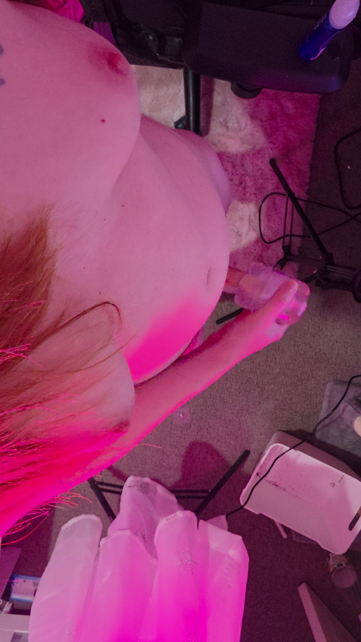 Princess Kitti: Small Dick Redhead Shemale Jacking off and Cumming a Huge...