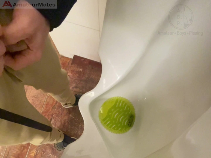 AmateurBoysPissing: Amateur Redhead Guy Caught Pissing in a Public Toilet's Urinal -...