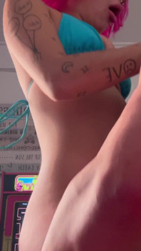 Petite Gamer Girl with Pink Hair Fucked in Home Arcade