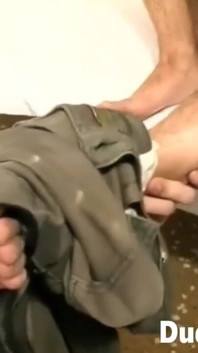 Unethical doctor fisting soldier's asshole at the hospital