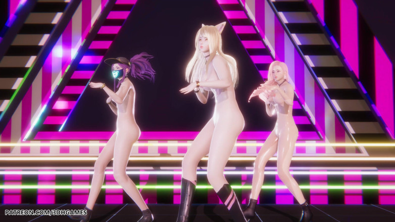 3D-Hentai Games: [mmd] Blackpink - Whistle Ahri Akali Seraphine Sexig naken legends league...