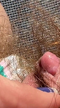 Amateur Hairy Girl Mastubates in Closeup with Huge Clit