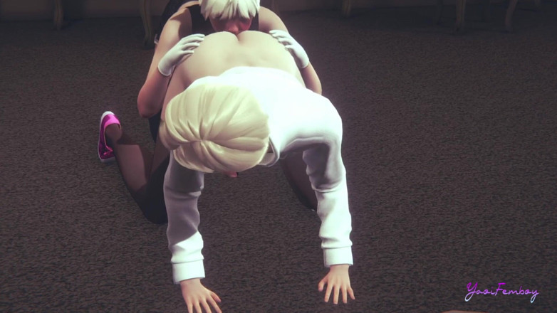 Yaoitube: Yaoi Femboy - Kitten &amp; Leo Annalingus en geneukt