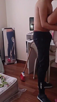Every time I hire cleaning girls, she is very horny and I give them a little more money to be able to fuck her without a