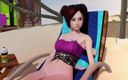 Jackhallowee production: Young Brunette Sunbathing with Her Girlfriend