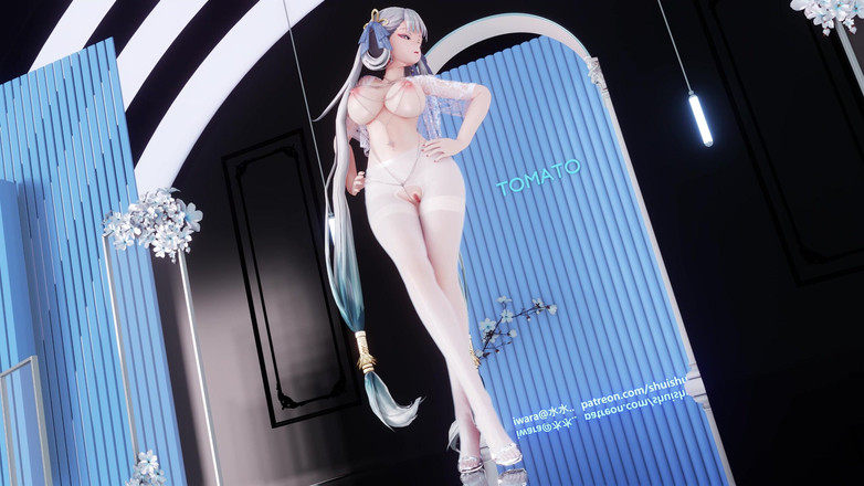 MikuMotion: [mmd]今汐shake It 白丝乳链双马尾