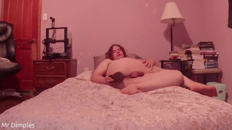 Mr Dimples: Latihan dubur dengan dildo kote hitam besar saya!