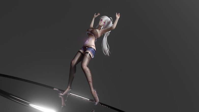 MikuMotion: [mmd] Haku-wiggle; Erotic Tattoos; Black Stockings; Jeans; Glasses; Lingerie