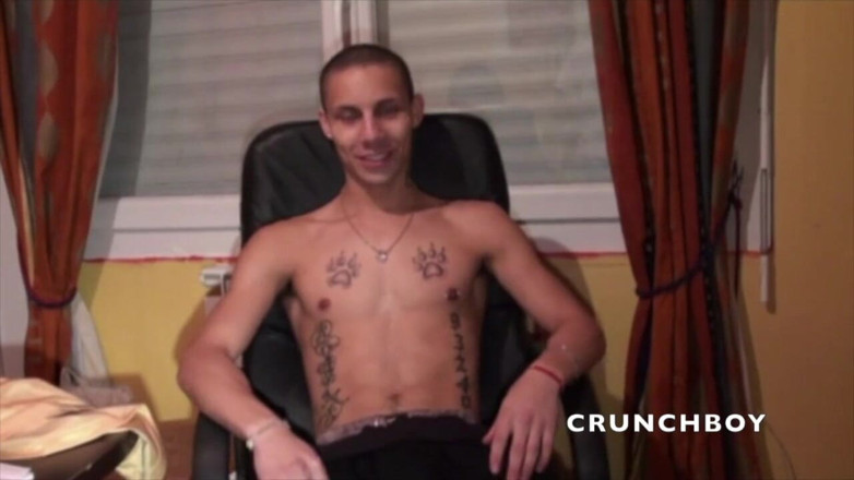 Crunch Boy: My sexy straight friend love to mastubates his cock