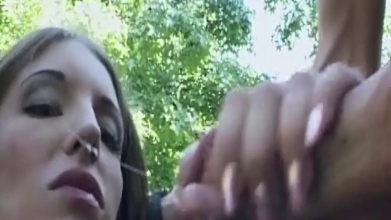 THAGSON CORE: Mature Brunette Drenched Sucking Two Throbbing Cocks