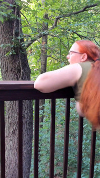 Sneaking Risky Public Trail Sex with a Redhead with Pigtails