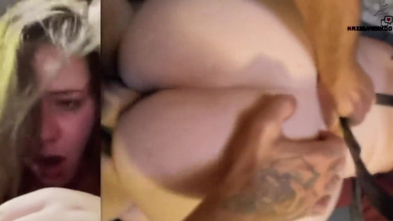 Krislynnxoo: Awek montel dikongkek gaya doggy dengan tali pinggang