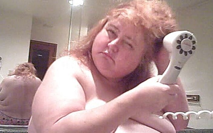 BBW nurse Vicki adventures with friends: MILF BBW redhead blows dry hair nude