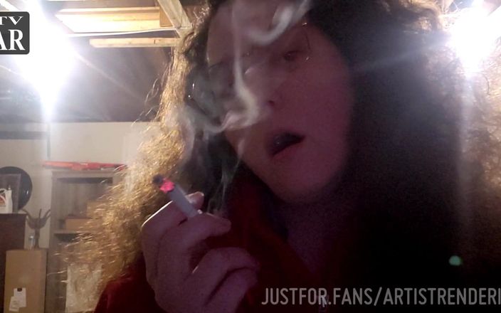 The Artist Next Door: Curly haired brunette lovingly blows smoke in your face