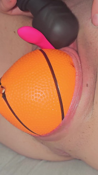 See Me Birth a Mini Basketball as I Orgasm and Squirt a Little