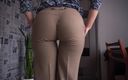 Teasecombo 4K: MILF Secretary Teases Tight Ass Till Her Pants Split