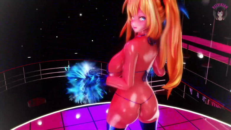 Velvixian: Büyük memeli seksi ponpon kız dans yapıyor