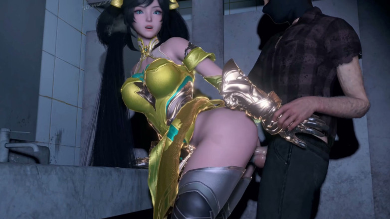 Why fuck so hard: 3D Wielkie cycki Cosplay dziwka oszukiwanie z Big Dick w łazience