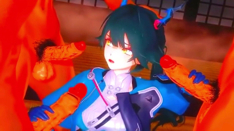 NSFWOtaku: Arknights Endfield - Chen Gangbang Ntr Sex - 3D Hentai Animations
