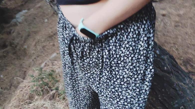 Risky Hairy Couple: Very Risky Fucking in the Forest with Cute Sea Views