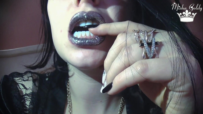 Goddess Misha Goldy: New metal lipstick worship