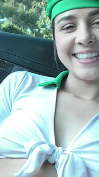Brunette Girl Scout Stretched Out